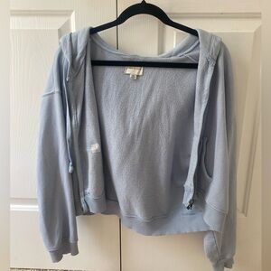 Aerie cropped Light Blue Small zip up